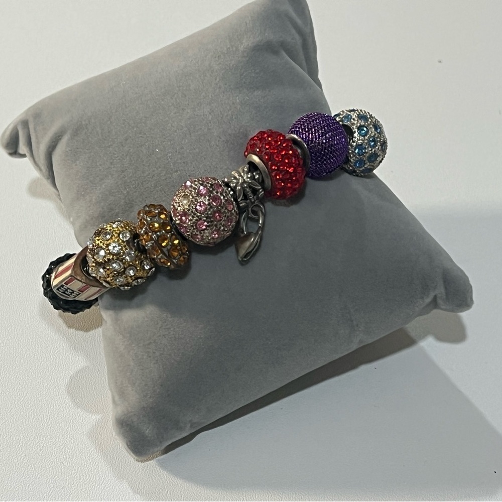 Colorful Beaded Charm Bracelet